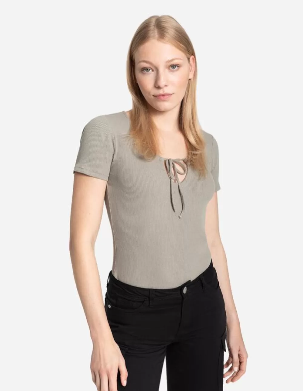 Outlet Page One T-Shirt - Hals Met Cut-Out