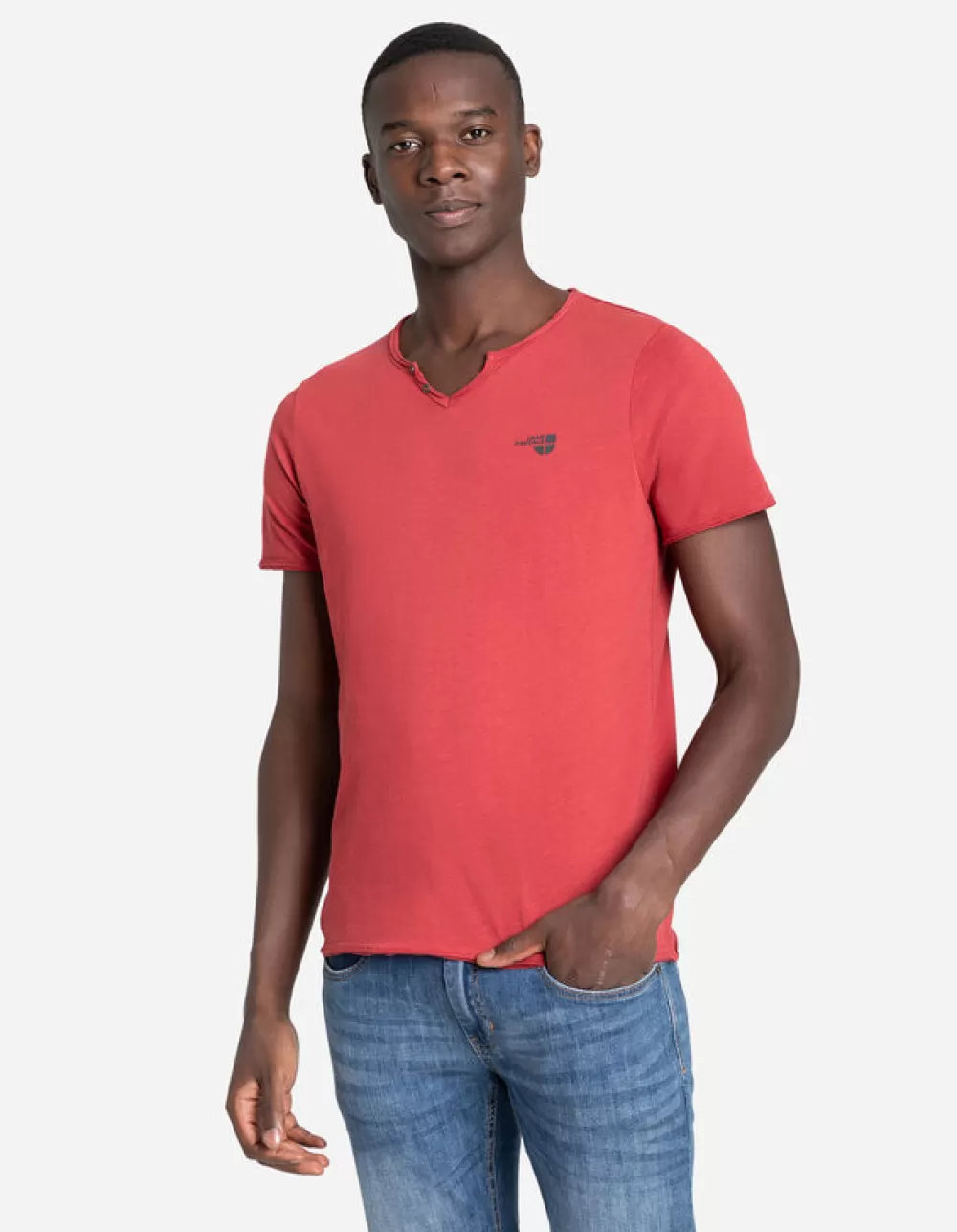 Outlet Jean Pascale T-Shirt - Ronde Hals Met Knoopjes