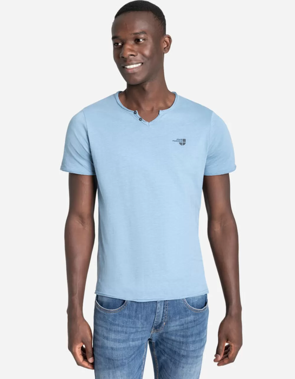 Discount Jean Pascale T-Shirt - Ronde Hals Met Knoopjes